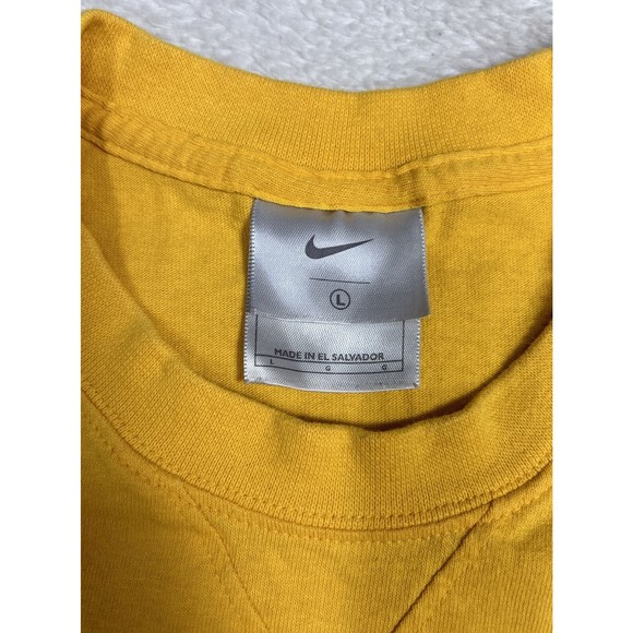 Vintage Y2K Nike Gray Tag Mini Swoosh Yellow T-Shirt Men's Size Large - Picture 3 of 7